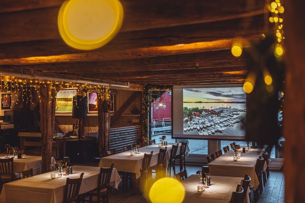 Feststemning med lys og skjerm